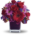 It's My Party by Teleflora - Red & Purple Cube from Olney's Flowers of Rome in Rome, NY